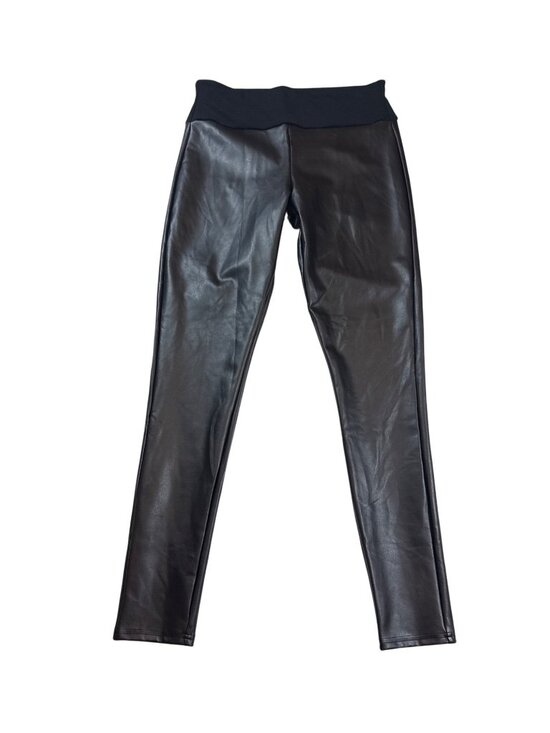 Assets By Spanx Pants - Assets By Spanx Women’s Faux Leather Leggings Black XL Stretch Waist (M678)